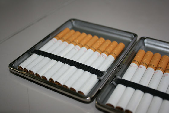 Bespoke Logo'S Etched On A Stainless Steel Cigarette Case