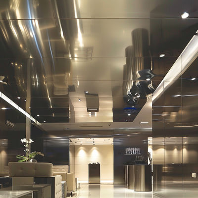 MS # 10 Mirror Durable Stainless Steel Ceiling Tiles For Industrial Settings