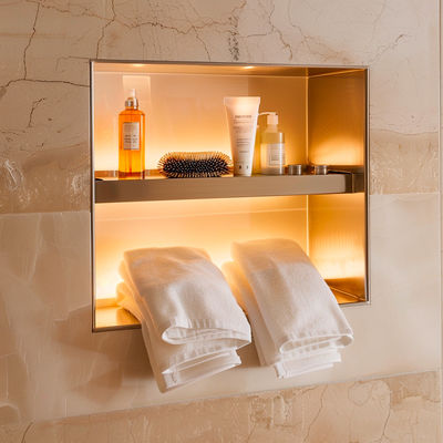 304 / 316 Brushed Stainless Steel Wall Niche For Modern Bathrooms