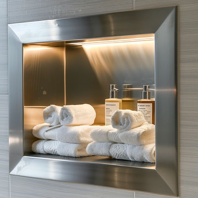 CNC Stamping Polished Stainless Steel Wall Niche With Seamless Design