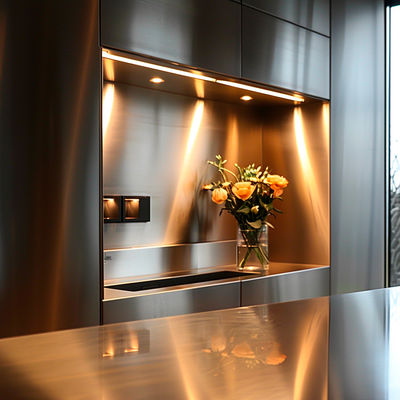 304 / 316 Stainless Steel Laser Cutting Towel Niche with Brushed Finish and Hand Polishing