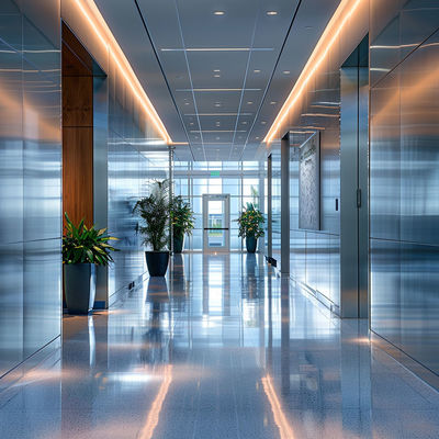 Eco-Smart Stainless Steel Cladding, Recyclable, Silver, for Green Buildings