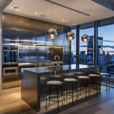 Aesthetic Stainless Steel Sheets, Copper Tone, for Interior Wall Decor
