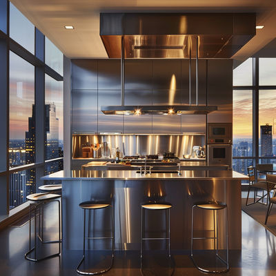 Aesthetic Stainless Steel Sheets, Copper Tone, for Interior Wall Decor