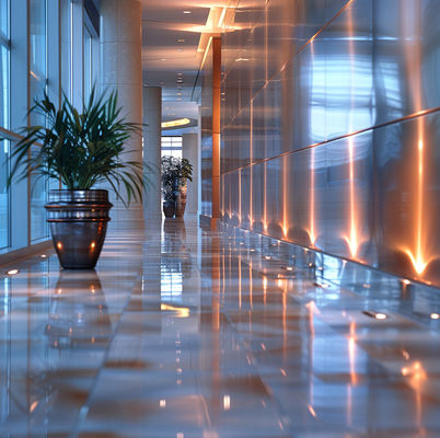 High-Gloss Stainless Steel Facades , White , For Clean And Modern Exteriors