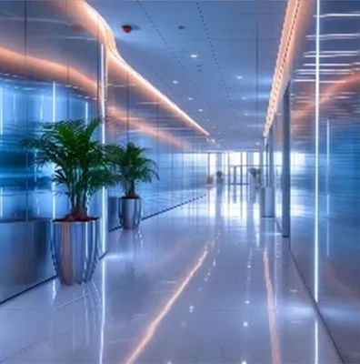 fachadas de aço inoxidável ultra-polidas para edifícios de luxo.