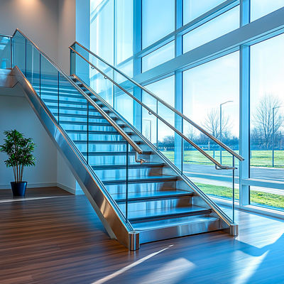 Elegant Round Stainless Steel Handrails with PSS Finish for Glass Railing Systems