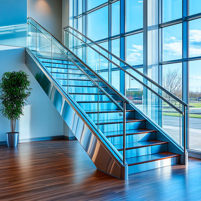 Elegant Round Stainless Steel Handrails with PSS Finish for Glass Railing Systems