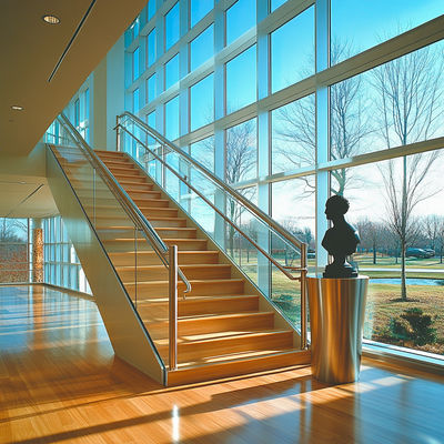 Stylish Stainless Steel Handrails with PVD Coating for Glass Fencing and Railings
