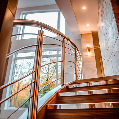 Smooth Polished Stainless Steel Handrails with Crystal Accents for Glass Fencing