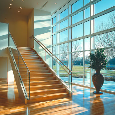 Sleek Stainless Steel Handrails with Polished Finish for Glass Railing and Fencing