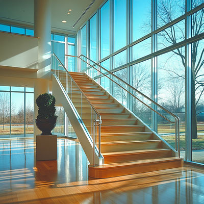 Sleek Stainless Steel Handrails with Polished Finish for Glass Railing and Fencing