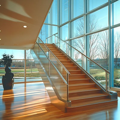 Crystal-Adorned Stainless Steel Handrails with 304 Steel for Staircases