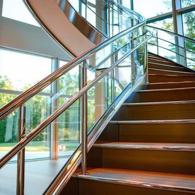 Corrosion-Proof Stainless Steel Handrails with Polished Finish for Glass Railings
