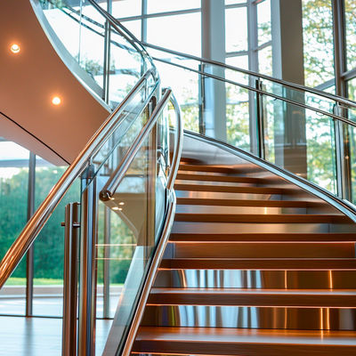 High-Quality 316 Stainless Steel Handrails with Square Plate for Glass Applications