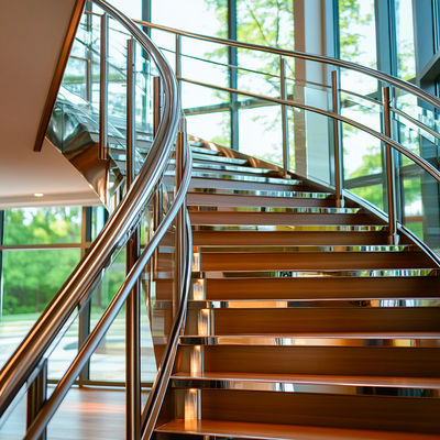 High-Quality 316 Stainless Steel Handrails with Square Plate for Glass Applications
