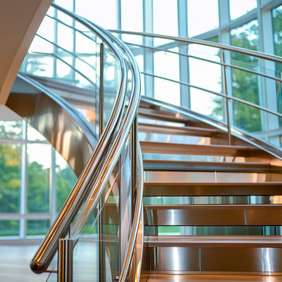 Stylish PVD Stainless Steel Handrails with 1200mm Height for Glass Staircases