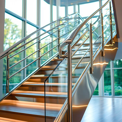 Heavy-Duty Stainless Steel Handrails with Flat Saddle Design for Glass Fencing