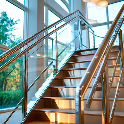 Heavy-Duty Stainless Steel Handrails with Flat Saddle Design for Glass Fencing