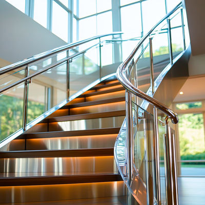 Stylish PVD Coated Stainless Steel Handrails with 870mm Balustrade Height for Glass Railings