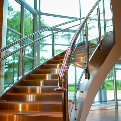 Strong Stainless Steel Handrails with Polished PSS Finish for Glass Balustrades