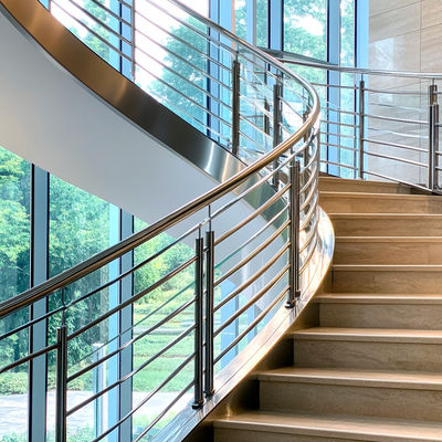 Durable Stainless Steel Handrails with Polished Finish for Glass Railing Systems