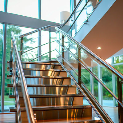 Rust-Proof 304 Stainless Steel Handrails with Flat Saddle for Glass Railings