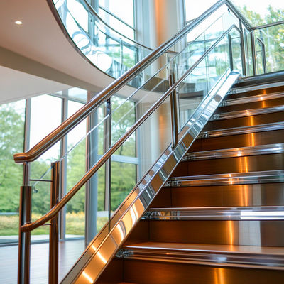 Durable Stainless Steel Handrails with 10mm Side Thickness for Glass Railings