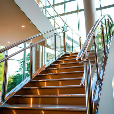 High-Performance Stainless Steel Handrails with Crystal Accents for Glass Railing Systems