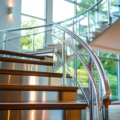Durable 304 Stainless Steel Handrails with Flat Saddle for Glass Fencing
