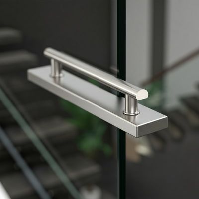 Các tay cầm thép không gỉ hiện đại với ghế ngồi phẳng cho các hàng rào thủy tinh