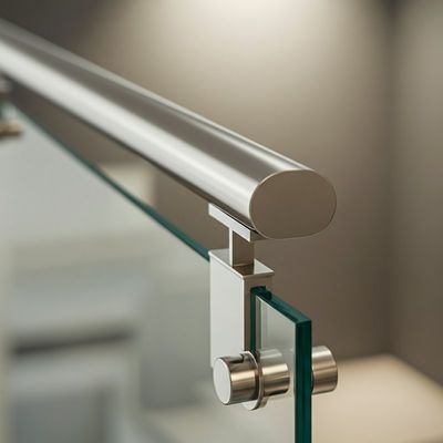 Các tay cầm thép không gỉ hiện đại với ghế ngồi phẳng cho các hàng rào thủy tinh