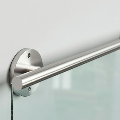 Sleek 316 Stainless Steel Handrails with Round Cover Plate for Glass Balustrades