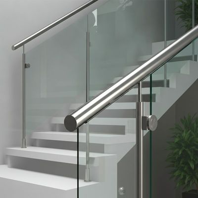 Strong Stainless Steel Handrails with Polished PSS Finish for Glass Balustrades