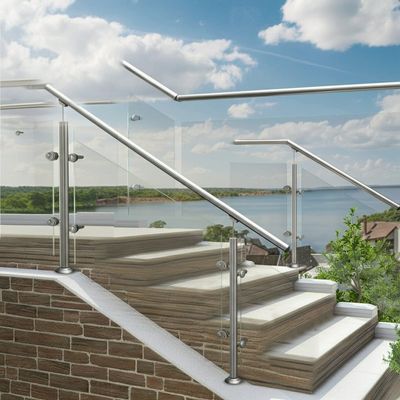 Durable 304 Stainless Steel Handrails with Flat Saddle for Glass Fencing