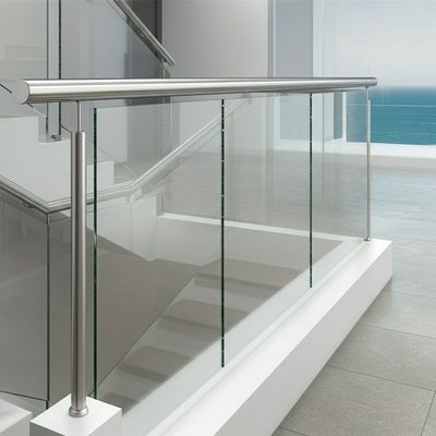 Strong Stainless Steel Handrails with Polished PSS Finish for Glass Balustrades