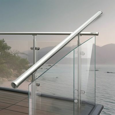 Durable 304 Stainless Steel Handrails with Flat Saddle for Glass Fencing