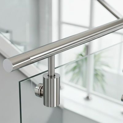 Smooth Stainless Steel Handrails with 1200mm Balustrade Height for Glass Railings