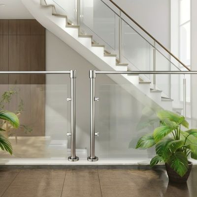 Compact Stainless Steel Handrails with Flat Saddle for Glass Railings