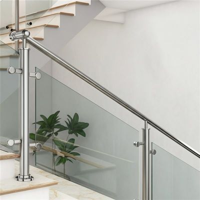 Smooth Stainless Steel Handrails with 1200mm Balustrade Height for Glass Railings
