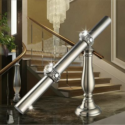Crystal-Adorned Stainless Steel Handrails with 304 Steel for Staircases