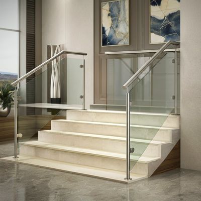 Stylish PVD Coated Stainless Steel Handrails with 870mm Balustrade Height for Glass Railings