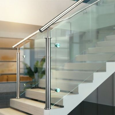 Durable Stainless Steel Handrails with 1050mm Height for Glass Staircases
