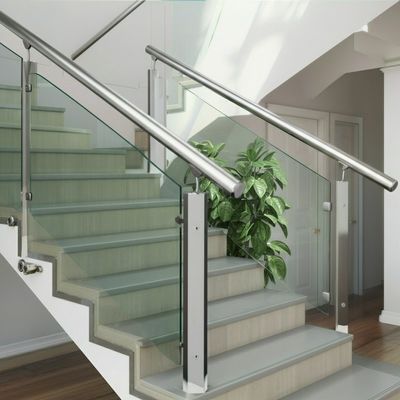Durable Stainless Steel Handrails with 1050mm Height for Glass Staircases