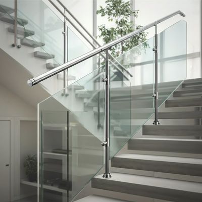 Durable Stainless Steel Handrails with 1050mm Height for Glass Staircases