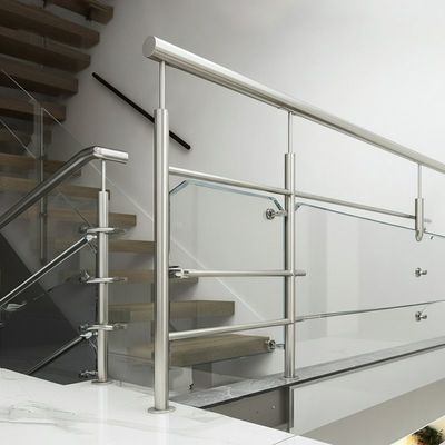 Rust-Proof 304 Stainless Steel Handrails with Flat Saddle for Glass Railings