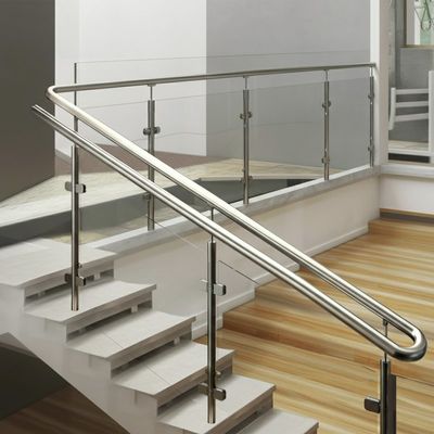 Durable Stainless Steel Handrails with Polished Finish for Glass Railing Systems