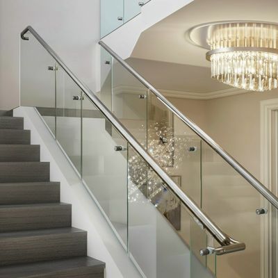 Innovative Stainless Steel Handrails with Crystal Accents for Glass Railings