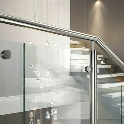Innovative Stainless Steel Handrails with Crystal Accents for Glass Railings